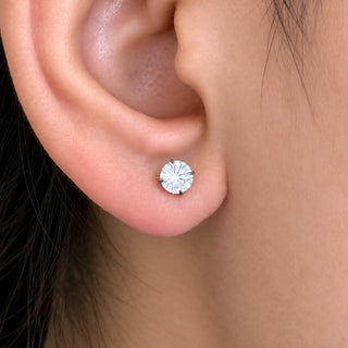 Diamond 5mm CZ Solitaire Studs Polished Titanium