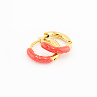 8mm Half Dip Red Huggie Hoops