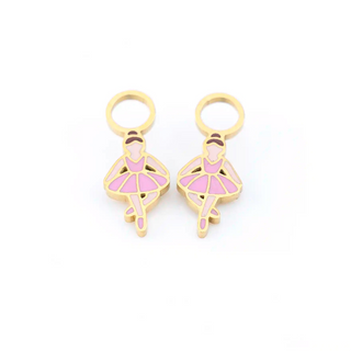 Ballerina Dancer Hoop Charms