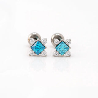 Aqua Royale Polished Titanium Studs