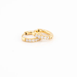 8mm Titanium CZ Huggie Hoops – 18K Gold Plated