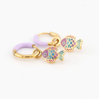 Sparkle Fish Huggie Hoop Charms