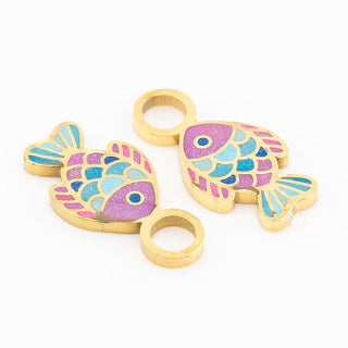 Sparkle Fish Huggie Hoop Charms