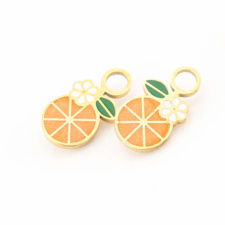 Orange Blossom Sparkle Huggie Hoop Charms