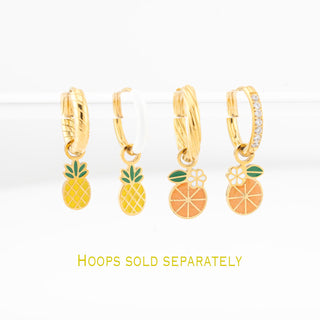 Pineapple Huggie Hoop Charms