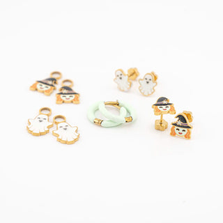 Witch Glow-in-the-Dark Huggie Hoop Charms