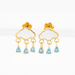 Rain Cloud Dangle Studs