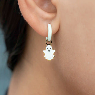Ghost Glow-in-the-Dark Huggie Hoop Charms