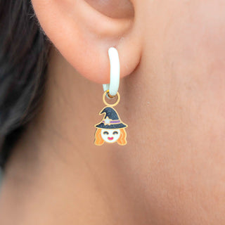 Witch Glow-in-the-Dark Huggie Hoop Charms