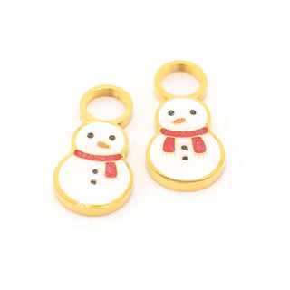 Snowman Sparkle Huggie Hoop Charms