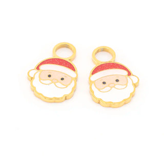 Santa Sparkle Huggie Hoop Charms