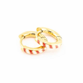 Candy Cane 8mm Huggie Hoops
