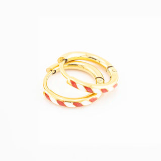 Candy Cane 10mm Huggie Hoops