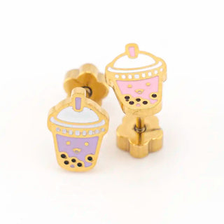 Kawaii Bubble Tea Studs