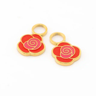 Rose Huggie Hoop Charms