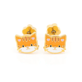 Cute Tabby Cat Studs