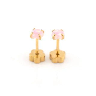 Bubblegum Pink Opal Studs