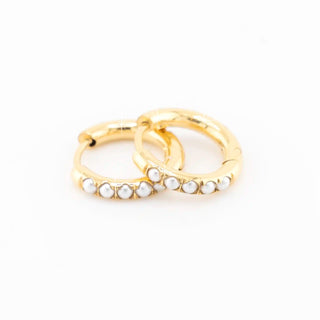 Petite Pearl 10mm Huggie Hoops