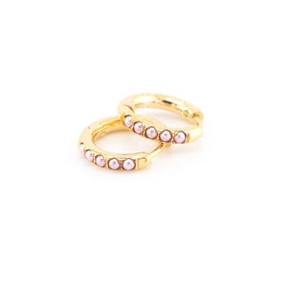 Pink Petite Pearl 10mm Huggie Hoops