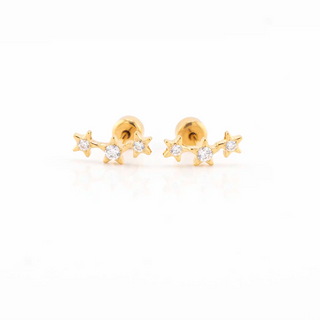 Star Climber Studs 18K Gold Plated Titanium