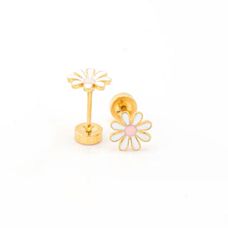 White Daisy Studs