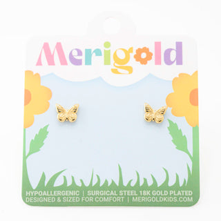 Golden Butterfly Studs