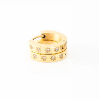 Golden Starburst Hoops