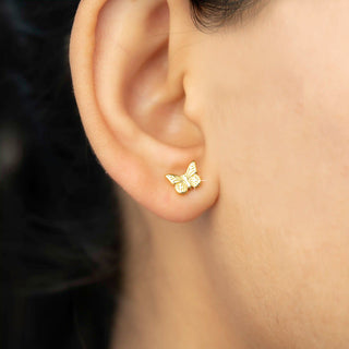 Golden Butterfly Studs