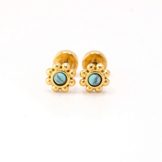 Turquoise Bloom Mini Studs