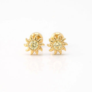 Solar Glow 18K Gold Titanium Studs