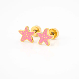 Tidepool Starfish Studs - Coral Pink