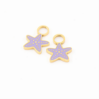 Tidepool Starfish Hoop Charms - Purple