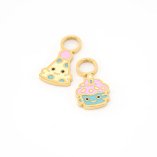 Party Hat and Cupcake Hoop Charms