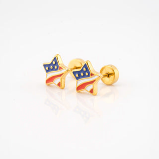 American Flag Star Studs