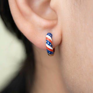 Star Spangled Huggie Hoops