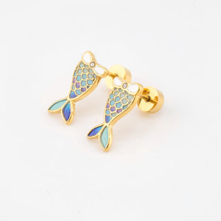 Shimmer Mermaid Tail Studs