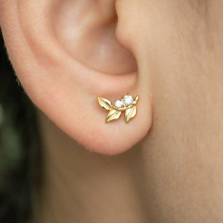 Flower Vine Crystal Studs