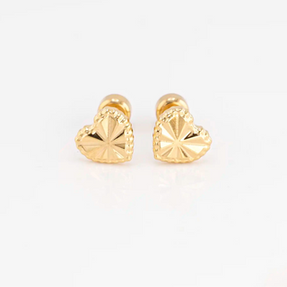 Radiant Heart 18K Gold-Plated Titanium Studs