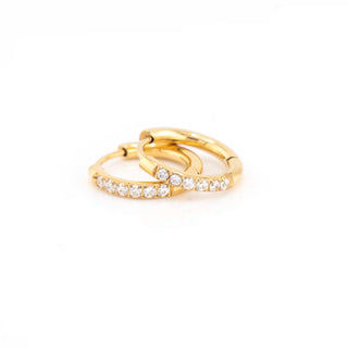 10mm Titanium CZ Huggie Hoops – 18K Gold Plated