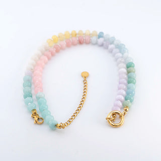 Rainbow Bead Charm Clasp Necklace