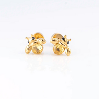 Golden Bumble Bee Studs