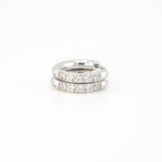 Titanium CZ 8mm Huggie Hoops – Platinum Plated