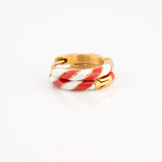 Peppermint Ribbon Huggie Hoops