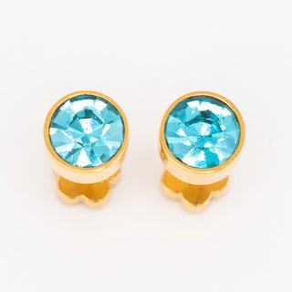 Aquamarine Blue Jewel Chunky Studs