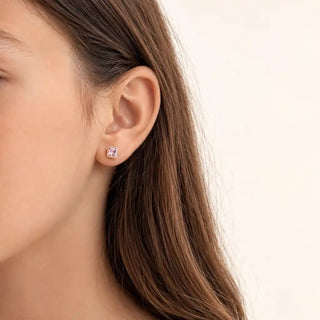 Asscher Cut Prism Studs – Blush Pink