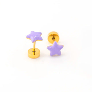 Purple Bubble Star Studs