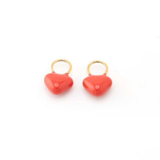 Cherry Gloss Heart Hoop Charms