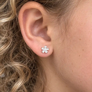 Petal Glow Polished Titanium Studs