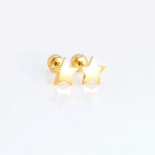 Classic Star 18K Gold Titanium Studs