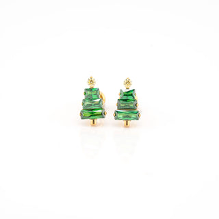 Christmas Tree CZ Titanium Studs